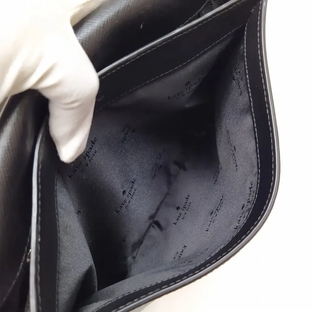 Kate Spade New York Black Leather Flap Closure Crossbody Bag